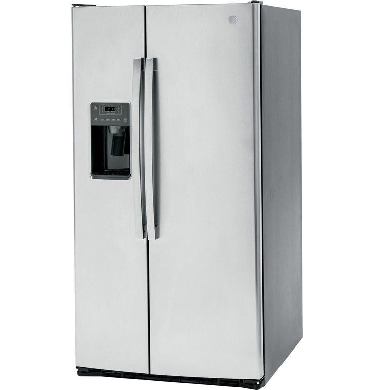 GE 25.3 Cu. Ft. Side-by-Side Stainless Steel Refrigerator with External Ice & Water Dispenser – Spacious, Stylish & Convenient with 1-Year Warranty