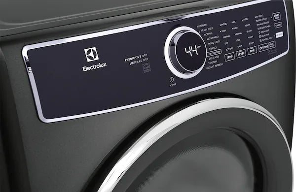 Electrolux 8.0 Cu. Ft. Stackable Electric Dryer with Steam & LuxCare Dry System – with 1-Year Warranty – Titanium (Model: ELFE7537AT)