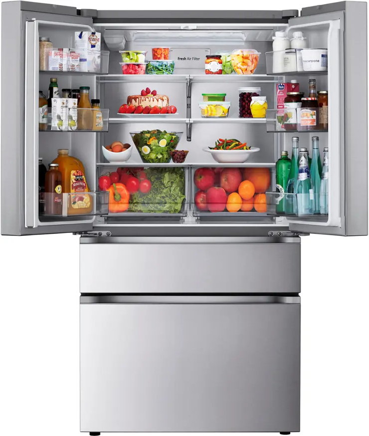 LG 29.6 cu. ft. Standard-Depth MAX 4-Door French Door Smart Refrigerator with Full-Convert Drawer – Stainless Steel | Fully Functional | 1-Year Warranty (LF30S8210S)