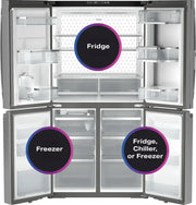 GE Profile 28 Cu. Ft. 4-Door Smart French Door Refrigerator – Convertible Zone, Stainless Steel with 1-Year Warranty