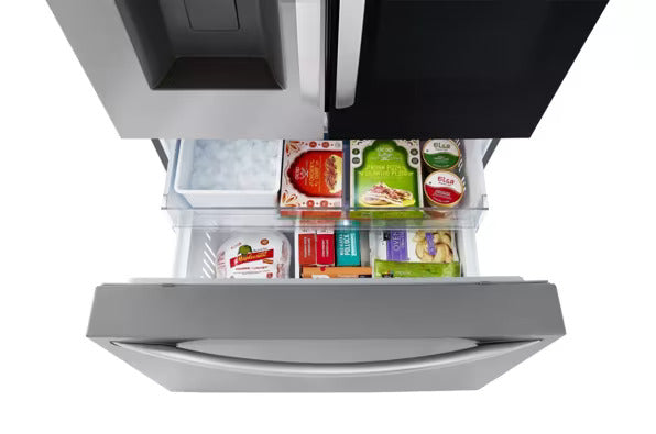 LG 26 cu. ft. Smart InstaView® Counter-Depth MAX™ French Door Refrigerator – Dual Ice, Stainless Steel  | 1-Year Warranty (Model LRFOC2606S)