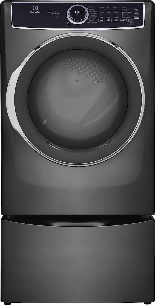 Electrolux 8.0 Cu. Ft. Stackable Electric Dryer with Steam & LuxCare Dry System – with 1-Year Warranty – Titanium (Model: ELFE7537AT)