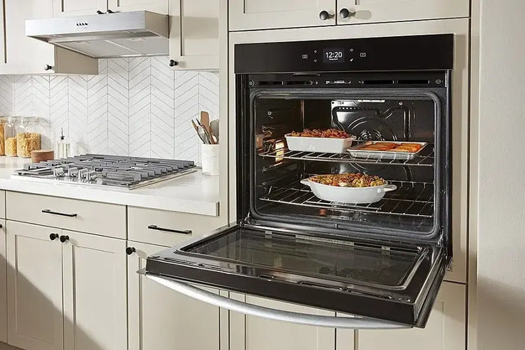 Whirlpool 30″ Built-In Single Electric Convection Wall Oven with Air Fry & Wi-Fi – Stainless Steel | 1-Year Warranty (Model WOES5030LZ)