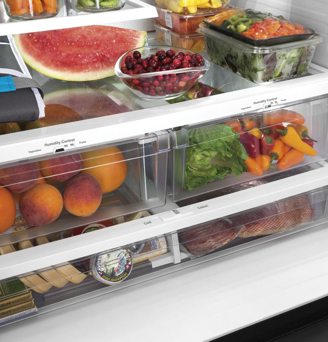 GE 24.7 Cu. Ft. French Door Refrigerator – Stainless Steel, Internal Water Dispenser with 1 Year Warranty