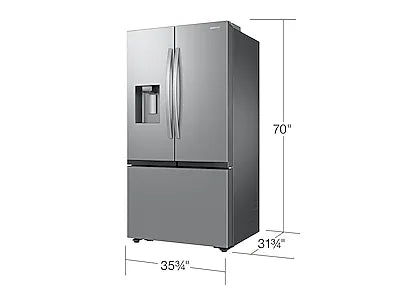Samsung 26 cu. ft. Counter-Depth French Door Smart Refrigerator with Dual Ice – Stainless Steel – | Fully Functional | 1-Year Warranty (RF27CG5400SR/AA)