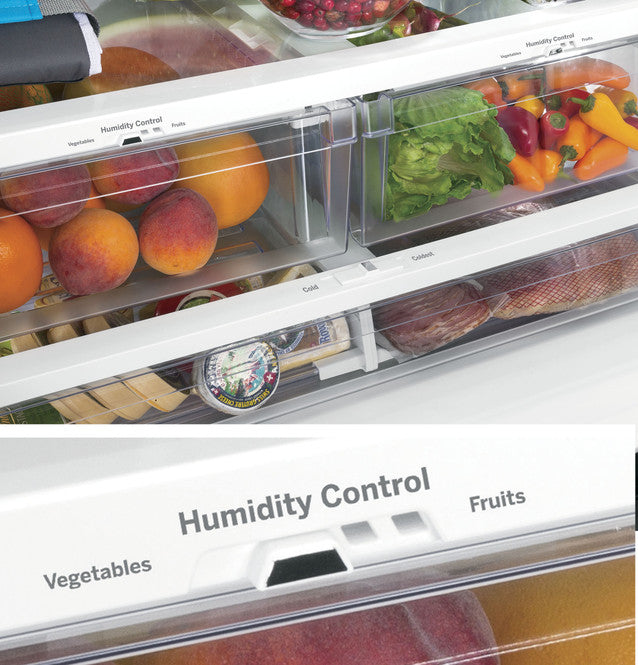 GE 24.7 Cu. Ft. French Door Refrigerator – Stainless Steel, Internal Water Dispenser with 1 Year Warranty