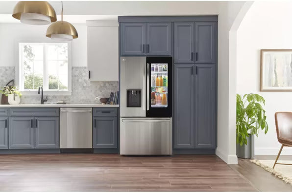 LG 26 cu. ft. Smart InstaView® Counter-Depth MAX™ French Door Refrigerator – Dual Ice, Stainless Steel  | 1-Year Warranty (Model LRFOC2606S)
