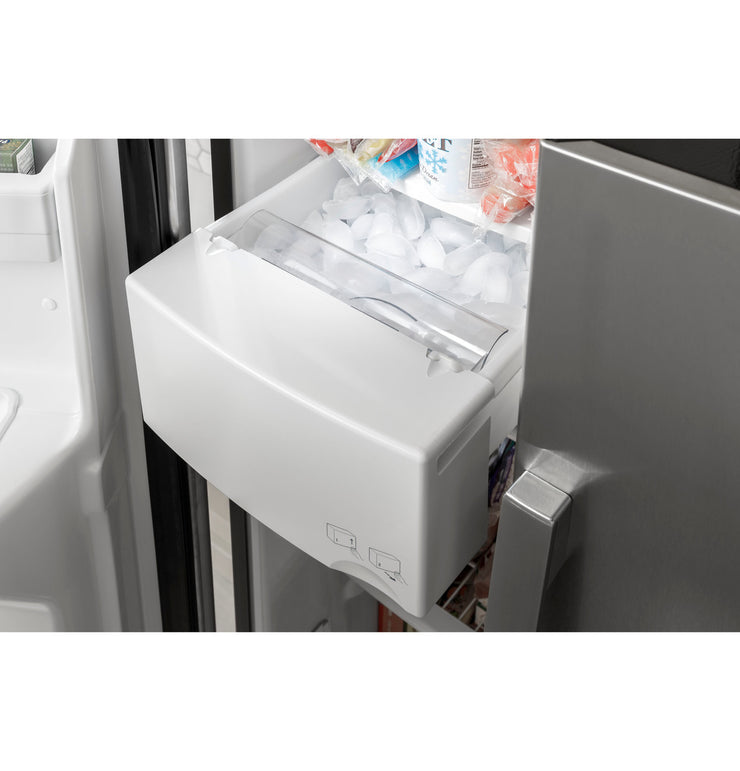 GE 25.3 Cu. Ft. Side-by-Side Stainless Steel Refrigerator with External Ice & Water Dispenser – Spacious, Stylish & Convenient with 1-Year Warranty