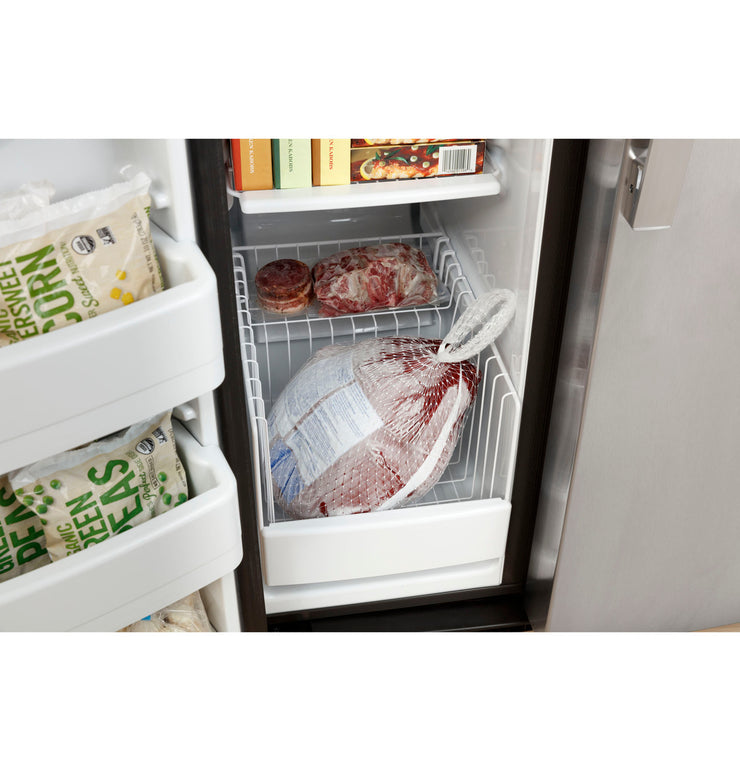 GE 25.3 Cu. Ft. Side-by-Side Stainless Steel Refrigerator with External Ice & Water Dispenser – Spacious, Stylish & Convenient with 1-Year Warranty