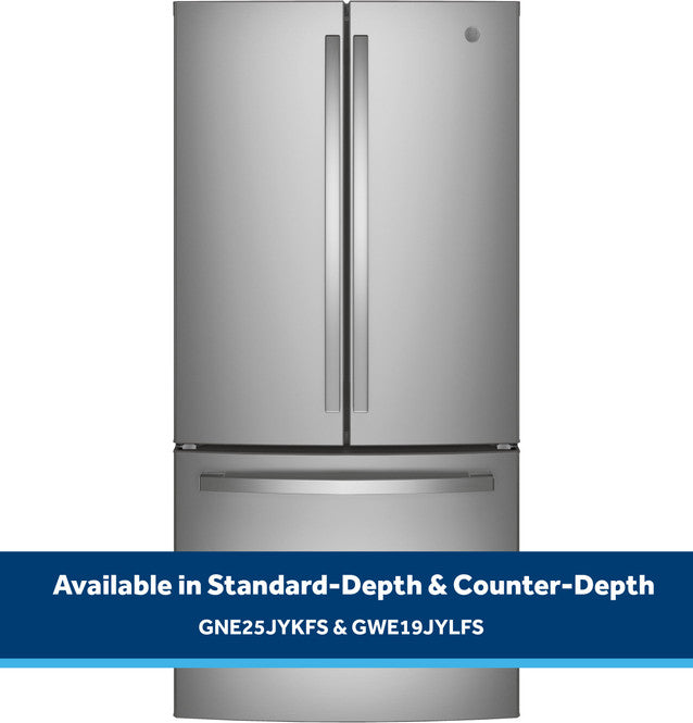 GE 24.7 Cu. Ft. French Door Refrigerator – Stainless Steel, Internal Water Dispenser with 1 Year Warranty