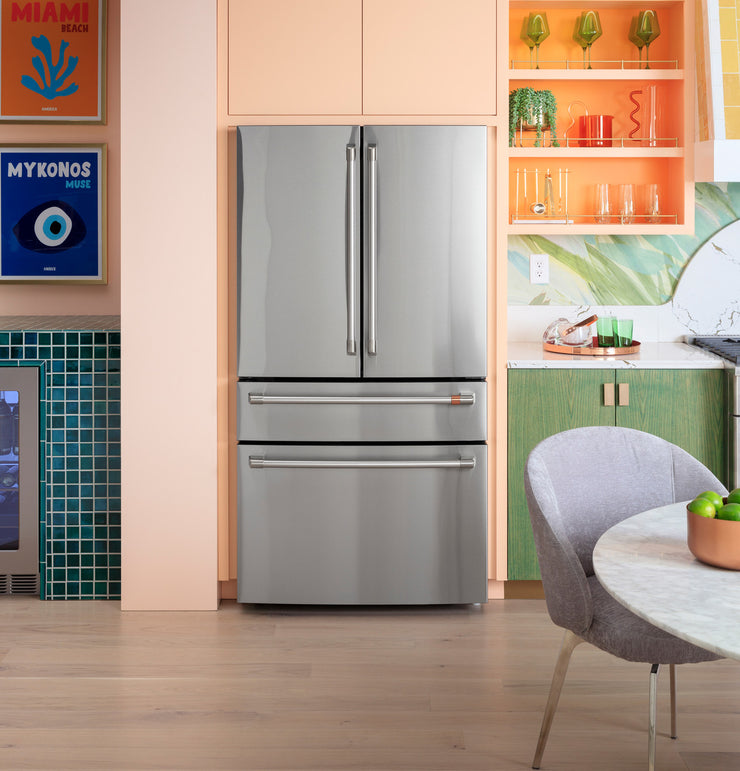 Café 28.7 Cu. Ft. 4-Door Smart French Door Refrigerator – Stainless Steel, AutoFill Pitcher, Convertible Drawer with 1-Year Warranty