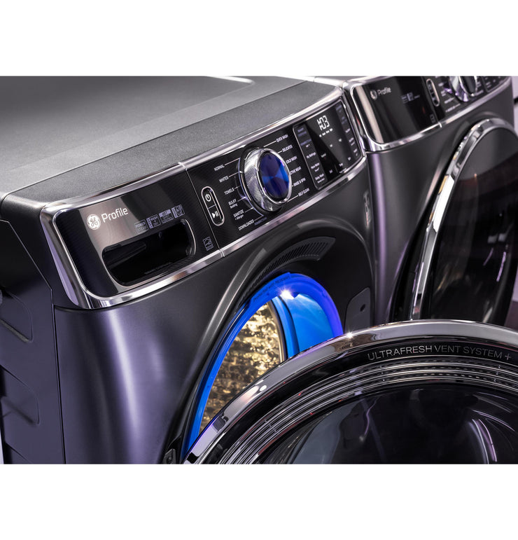 GE Profile 5.3 cu. ft Smart Front Load Steam Washer w/ UltraFresh Vent, Microban, SmartDispense 1-Year Warranty – Carbon Graphite (Model: PFW950SPTDS)