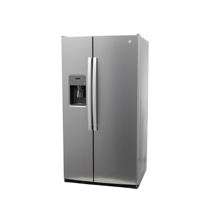 GE 25.3 Cu. Ft. Side-by-Side Stainless Steel Refrigerator with External Ice & Water Dispenser – Spacious, Stylish & Convenient with 1-Year Warranty
