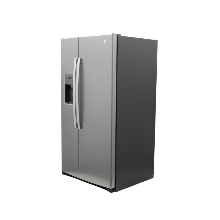 GE 25.3 Cu. Ft. Side-by-Side Stainless Steel Refrigerator with External Ice & Water Dispenser – Spacious, Stylish & Convenient with 1-Year Warranty