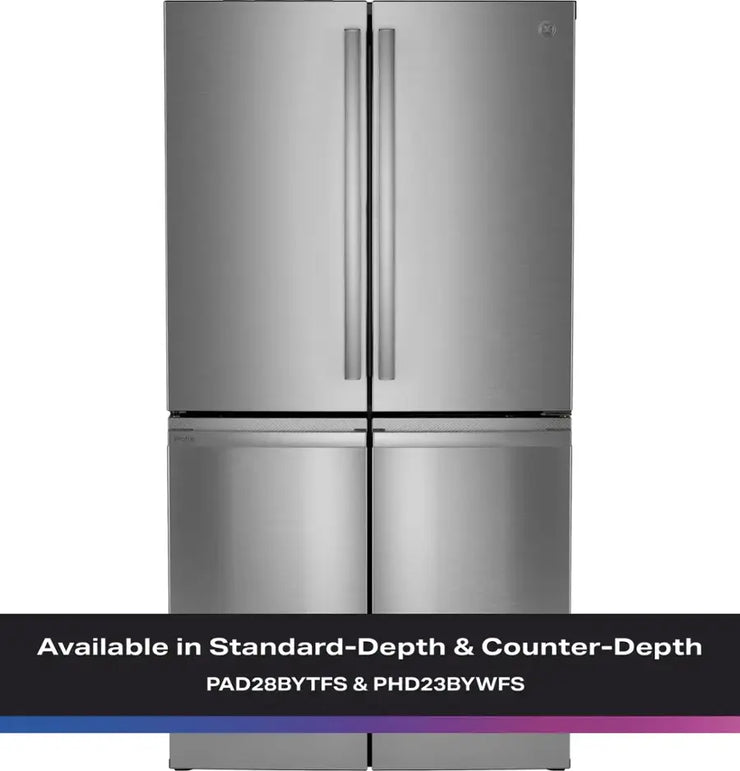 GE Profile 28 Cu. Ft. 4-Door Smart French Door Refrigerator – Convertible Zone, Stainless Steel with 1-Year Warranty