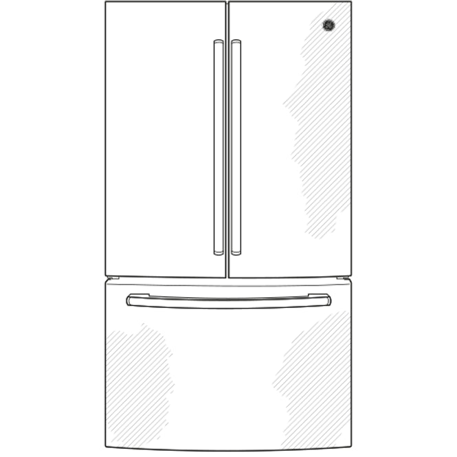 GE 24.7 Cu. Ft. French Door Refrigerator – Stainless Steel, Internal Water Dispenser with 1 Year Warranty