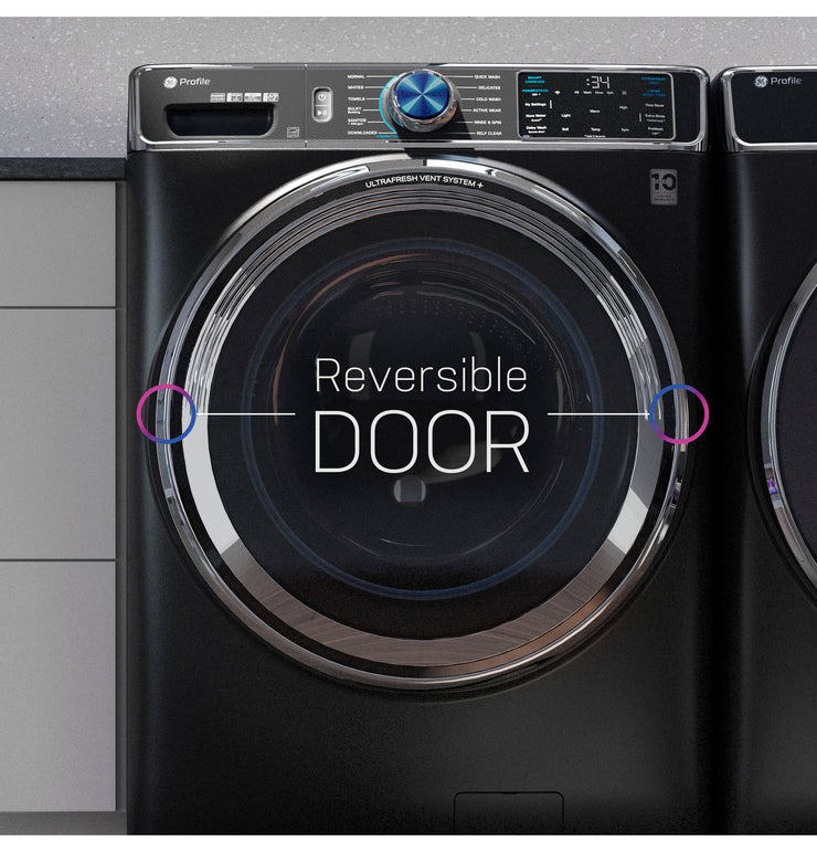 GE Profile 5.3 cu. ft Smart Front Load Steam Washer w/ UltraFresh Vent, Microban, SmartDispense 1-Year Warranty – Carbon Graphite (Model: PFW950SPTDS)