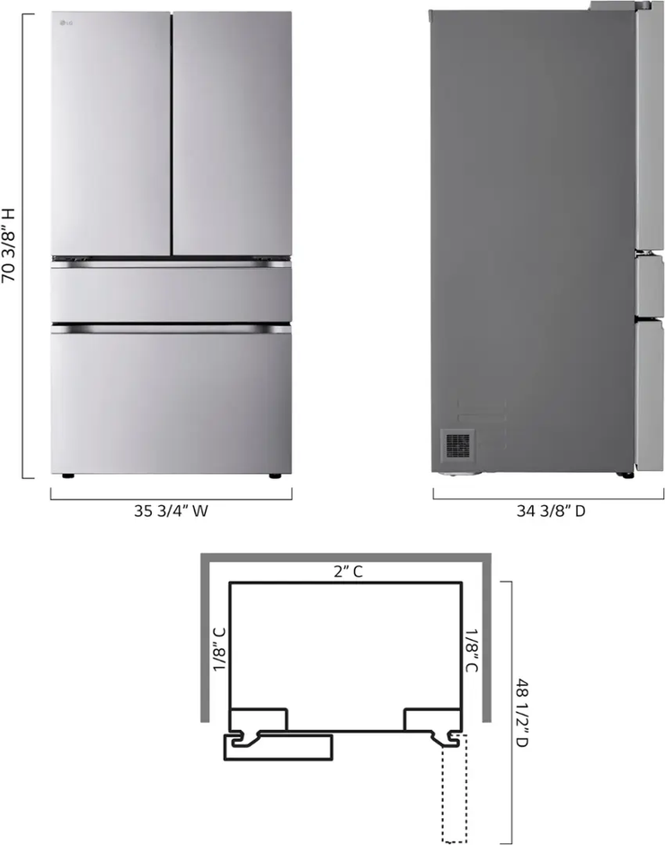 LG 29.6 cu. ft. Standard-Depth MAX 4-Door French Door Smart Refrigerator with Full-Convert Drawer – Stainless Steel | Fully Functional | 1-Year Warranty (LF30S8210S)