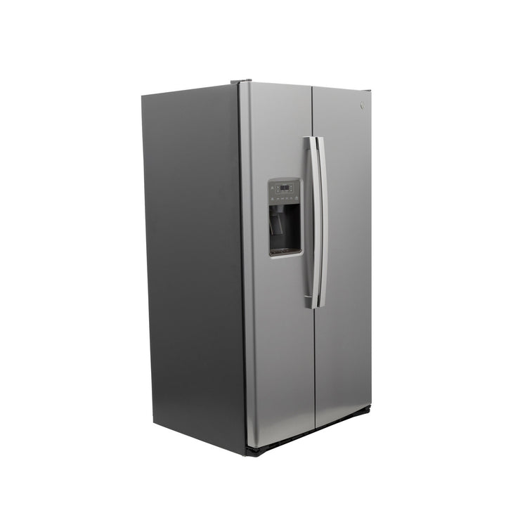 GE 25.3 Cu. Ft. Side-by-Side Stainless Steel Refrigerator with External Ice & Water Dispenser – Spacious, Stylish & Convenient with 1-Year Warranty
