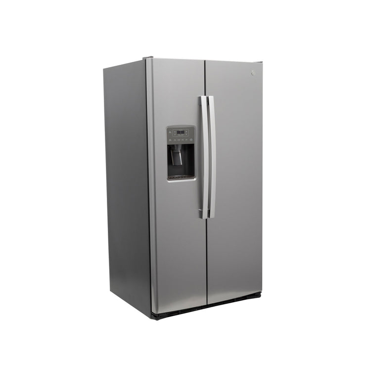 GE 25.3 Cu. Ft. Side-by-Side Stainless Steel Refrigerator with External Ice & Water Dispenser – Spacious, Stylish & Convenient with 1-Year Warranty