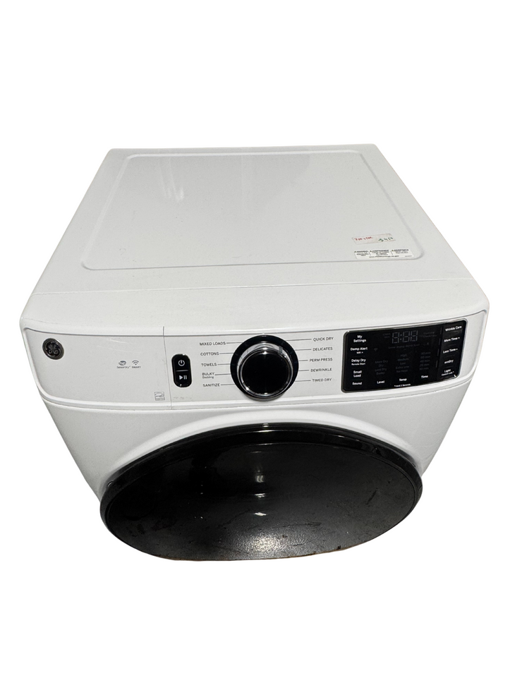 GE 7.8 Cu. Ft. High-Efficiency Gas Dryer with Sensor Dry & 10 Cycles – with 1-Year Warranty – White (Model: GFD55GSSNWW)
