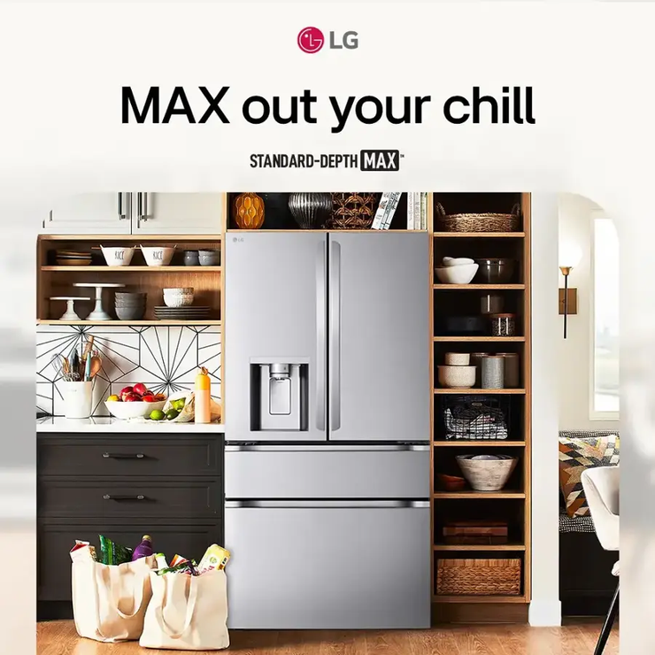 LG 29.6 cu. ft. Standard-Depth MAX 4-Door French Door Smart Refrigerator with Full-Convert Drawer – Stainless Steel | Fully Functional | 1-Year Warranty (LF30S8210S)