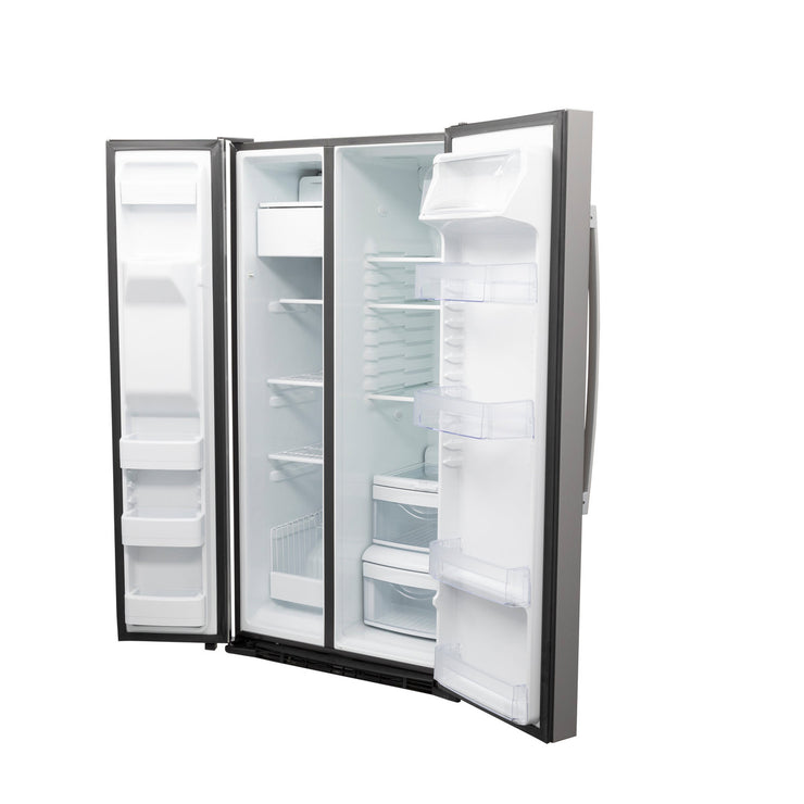 GE 25.3 Cu. Ft. Side-by-Side Stainless Steel Refrigerator with External Ice & Water Dispenser – Spacious, Stylish & Convenient with 1-Year Warranty