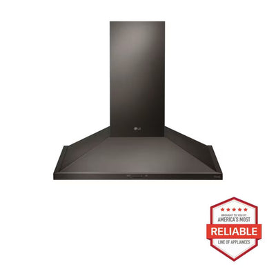 LG 30″ Convertible Wall-Mount Range Hood – PrintProof Black Stainless Steel – with 1-Year Warranty (Model: HCED3015D)
