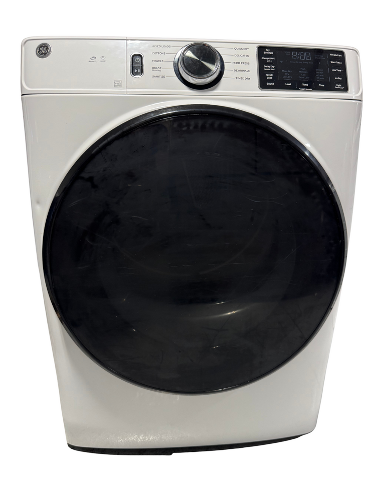 GE 7.8 Cu. Ft. High-Efficiency Gas Dryer with Sensor Dry & 10 Cycles – with 1-Year Warranty – White (Model: GFD55GSSNWW)