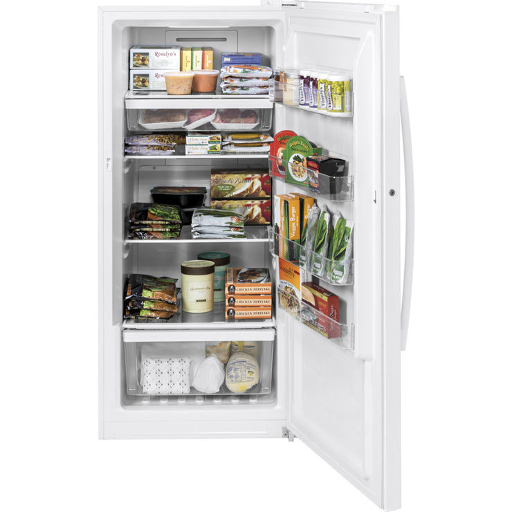 GE 14.1 cu. ft. Frost-Free Upright Freezer – Garage Ready – White – | Fully Functional | 1-Year Warranty (Model FUF14DLRWW)