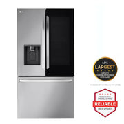LG 26 cu. ft. Smart InstaView® Counter-Depth MAX™ French Door Refrigerator – Dual Ice, Stainless Steel  | 1-Year Warranty (Model LRFOC2606S)
