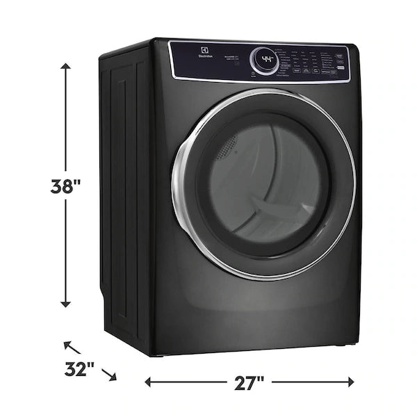 Electrolux 8.0 Cu. Ft. Stackable Electric Dryer with Steam & LuxCare Dry System – with 1-Year Warranty – Titanium (Model: ELFE7537AT)