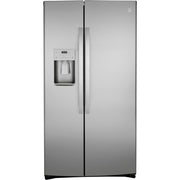 GE 25.1 Cu. Ft. Side-by-Side Refrigerator – Stainless Steel with External Ice & Water Dispenser with 1-Year Warranty