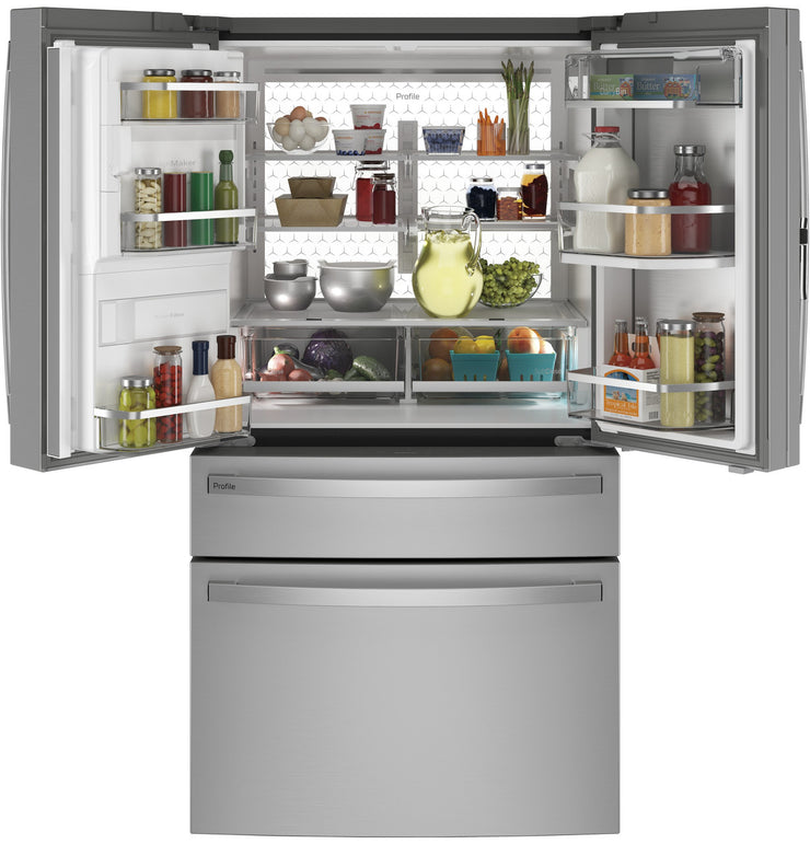 GE Profile 27.9 Cu. Ft. 4-Door French Door Smart Refrigerator with Hands-Free AutoFill - Stainless Steel with 1-Year Warranty
