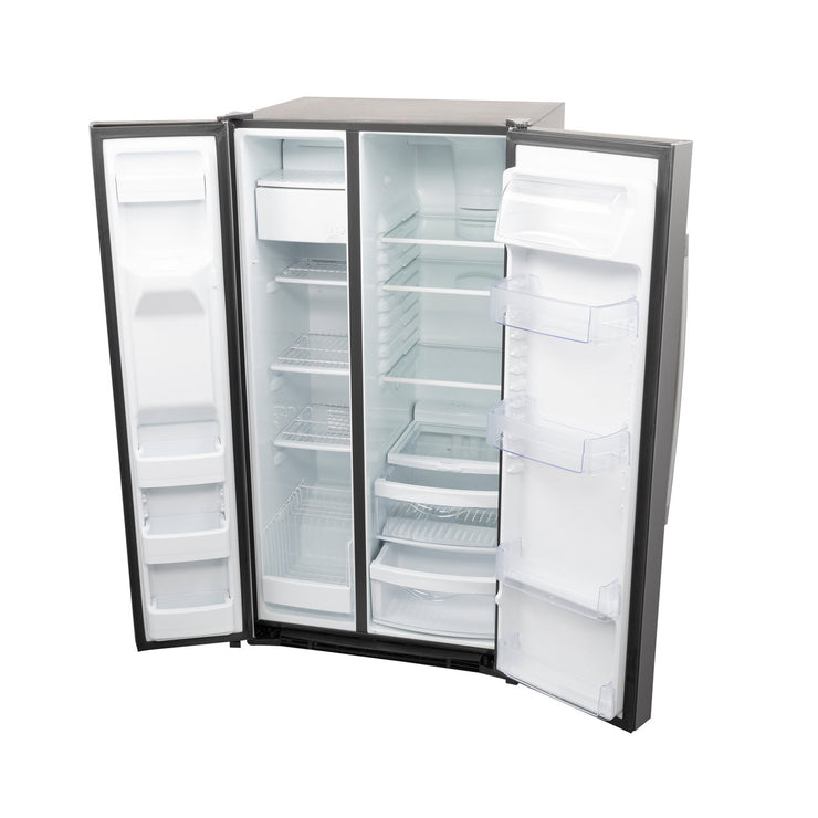GE 25.3 Cu. Ft. Side-by-Side Stainless Steel Refrigerator with External Ice & Water Dispenser – Spacious, Stylish & Convenient with 1-Year Warranty