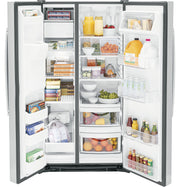 GE 25.3 Cu. Ft. Side-by-Side Stainless Steel Refrigerator with External Ice & Water Dispenser – Spacious, Stylish & Convenient with 1-Year Warranty