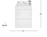 Whirlpool 7.4 Cu. Ft. Commercial Gas Dryer with High-Velocity Airflow –1-Year Warranty – White (Model: CGM2745FQ)