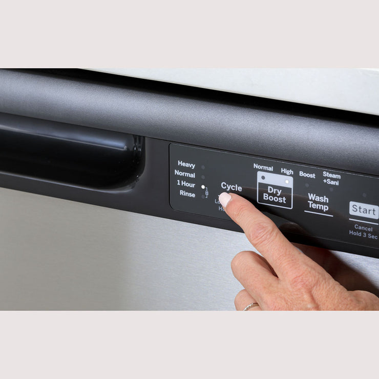 GE 24" Stainless Steel Front Control Dishwasher – Dry Boost, 59 dBA, Plastic Tub (1-Year Warranty)