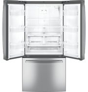 GE 24.7 Cu. Ft. French Door Refrigerator – Stainless Steel, Internal Water Dispenser with 1 Year Warranty