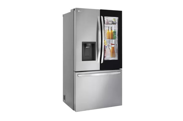 LG 26 cu. ft. Smart InstaView® Counter-Depth MAX™ French Door Refrigerator – Dual Ice, Stainless Steel  | 1-Year Warranty (Model LRFOC2606S)