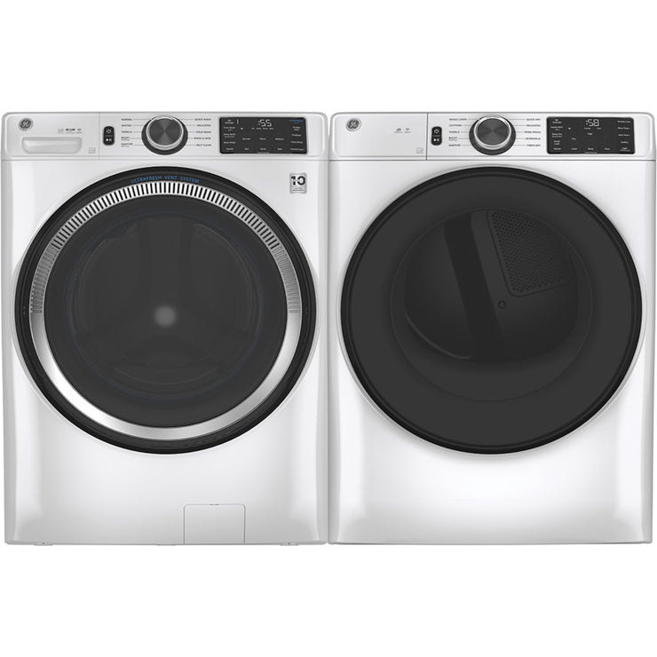 GE 7.8 Cu. Ft. High-Efficiency Gas Dryer with Sensor Dry & 10 Cycles – with 1-Year Warranty – White (Model: GFD55GSSNWW)