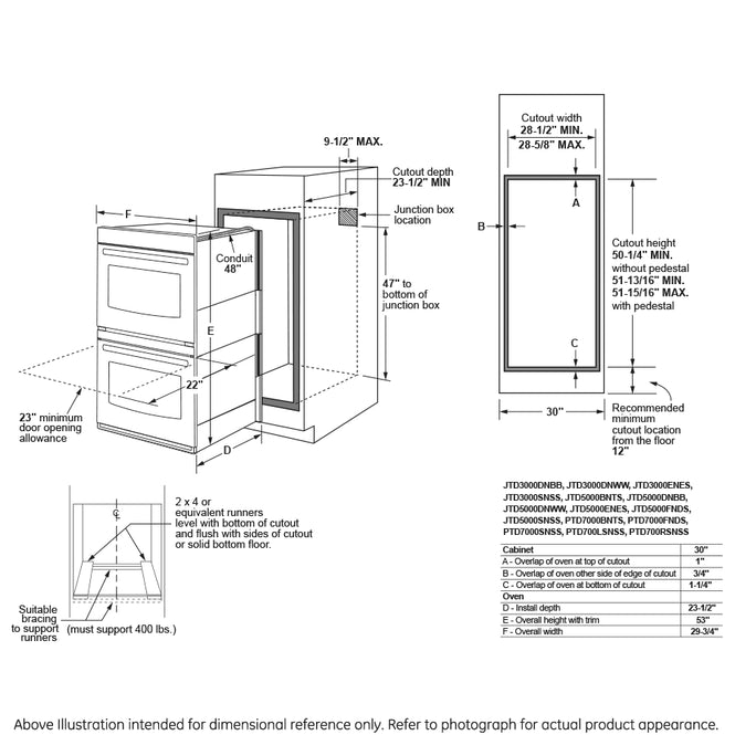 GE 30″ Built-In Double Electric Wall Oven – Stainless Steel  | Fully Functional | 1-Year Warranty (Model JTD3000SNSS)
