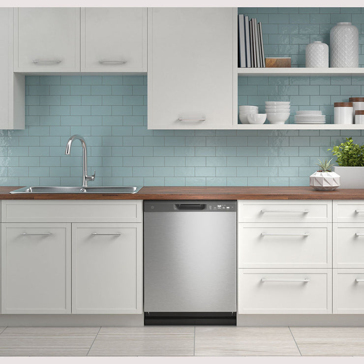 GE 24" Stainless Steel Front Control Dishwasher – Dry Boost, 59 dBA, Plastic Tub (1-Year Warranty)