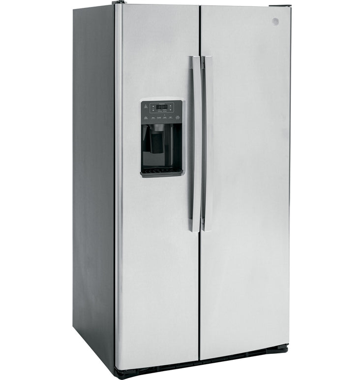 GE 25.3 Cu. Ft. Side-by-Side Stainless Steel Refrigerator with External Ice & Water Dispenser – Spacious, Stylish & Convenient with 1-Year Warranty