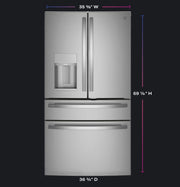 GE Profile 27.9 Cu. Ft. 4-Door French Door Smart Refrigerator with Hands-Free AutoFill - Stainless Steel with 1-Year Warranty