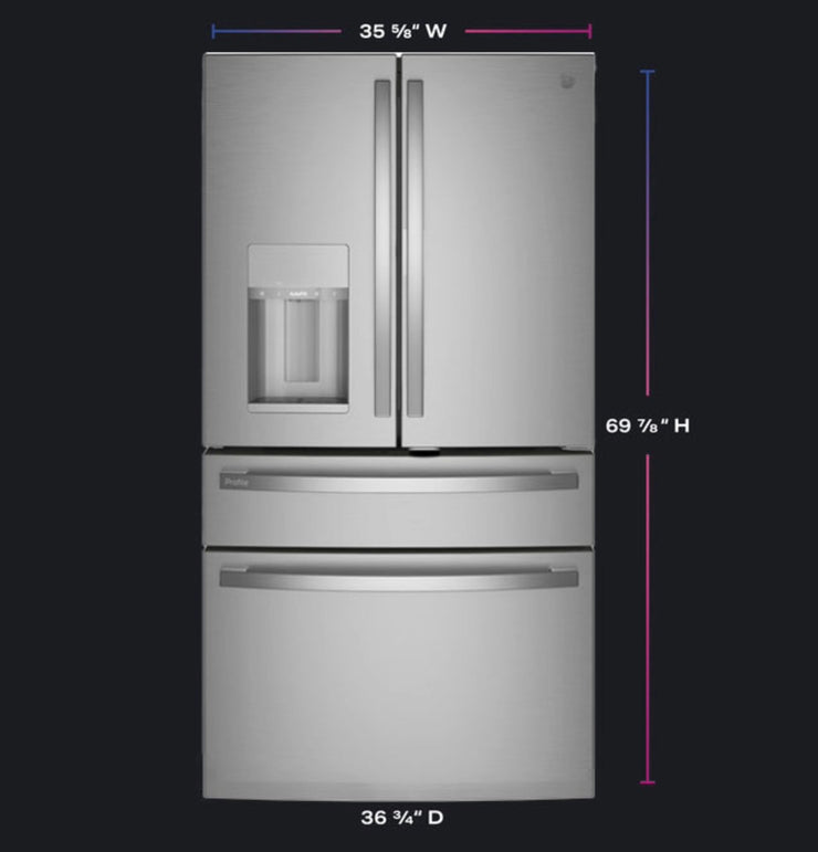 GE Profile 27.9 Cu. Ft. 4-Door French Door Smart Refrigerator with Hands-Free AutoFill - Stainless Steel with 1-Year Warranty